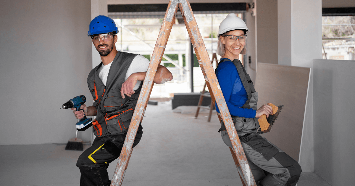 Male and Female Construction Workers